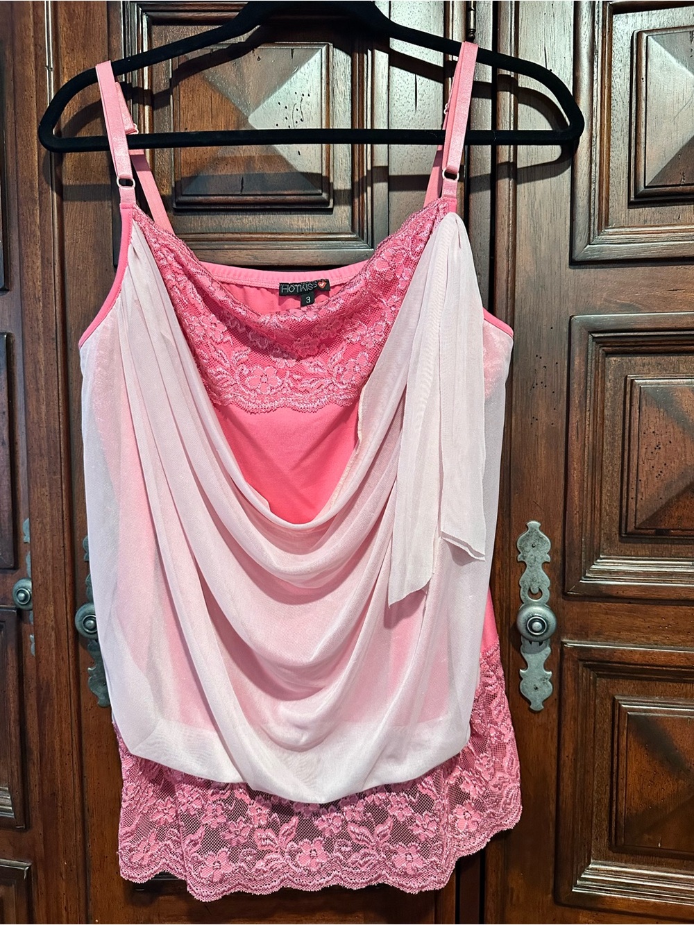 Hot Kiss 4X Greek GODDESS Lace with sheer cowl draping Camisole SEXY CUPID TANK